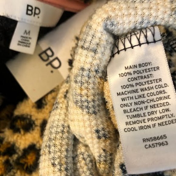 NWT BP Leopard Neon Colorblock Pullover Teddy Sherpa Jacket M - Picture 5 of 5